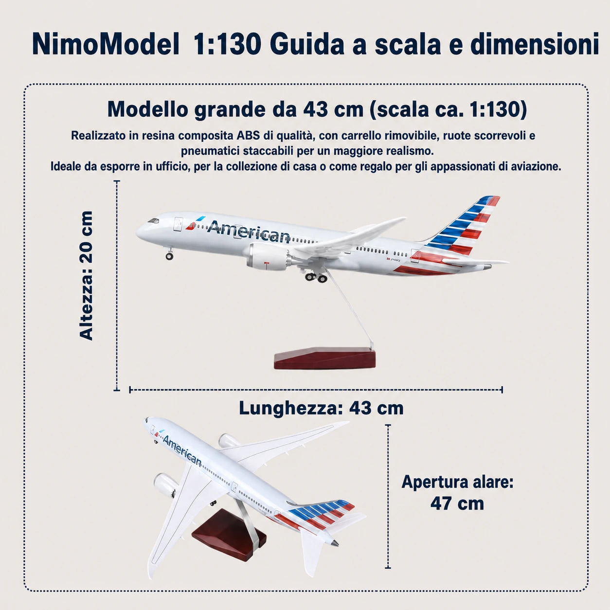 Modellino Boeing 787 Dreamliner American Airlines in scala 1:130