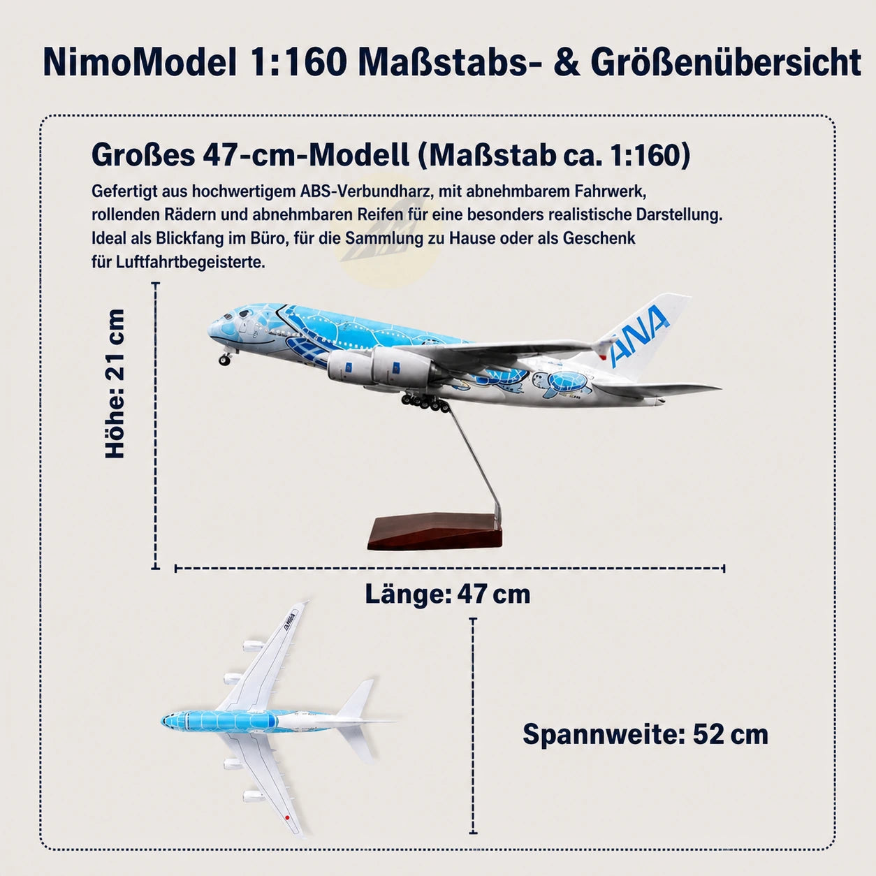 ANA Airbus A380 Flying Honu – Modell im Maßstab 1:160