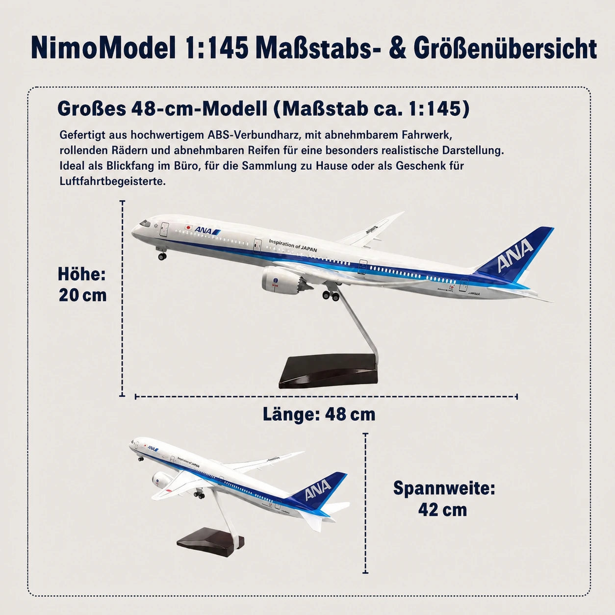 ANA Boeing 787-10 – Modell im Maßstab 1:145