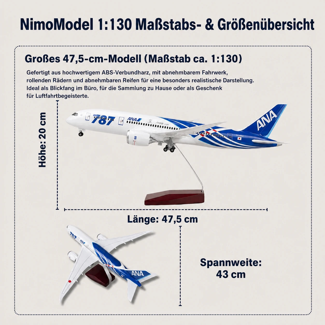 ANA Boeing 787 – Modell im Maßstab 1:130