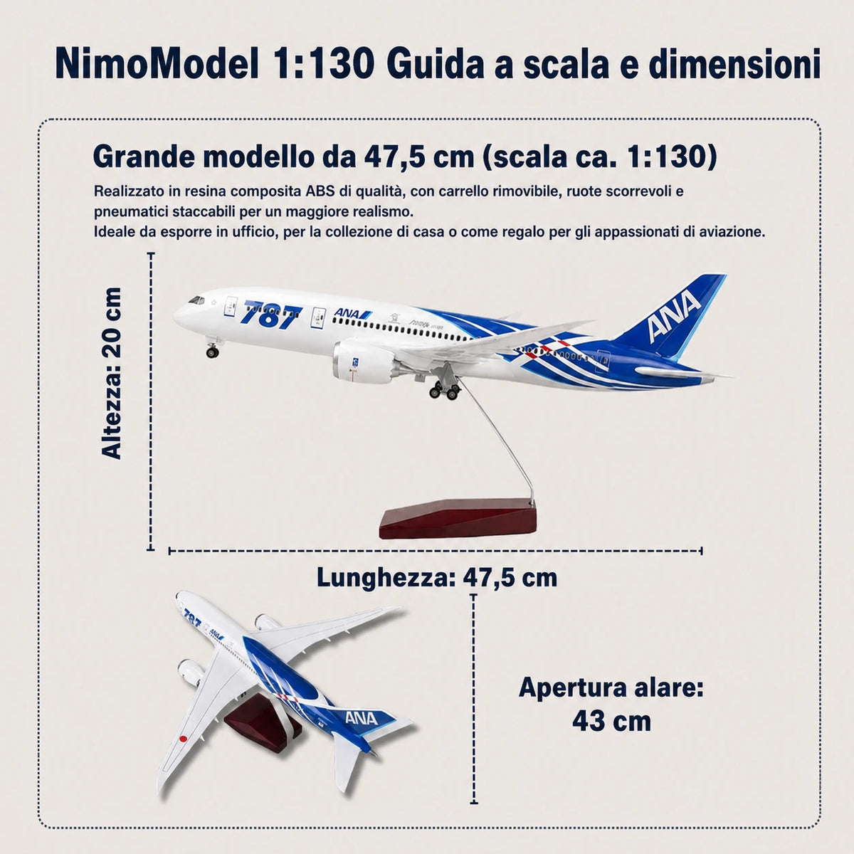 Modellino ANA Boeing 787 in scala 1:130