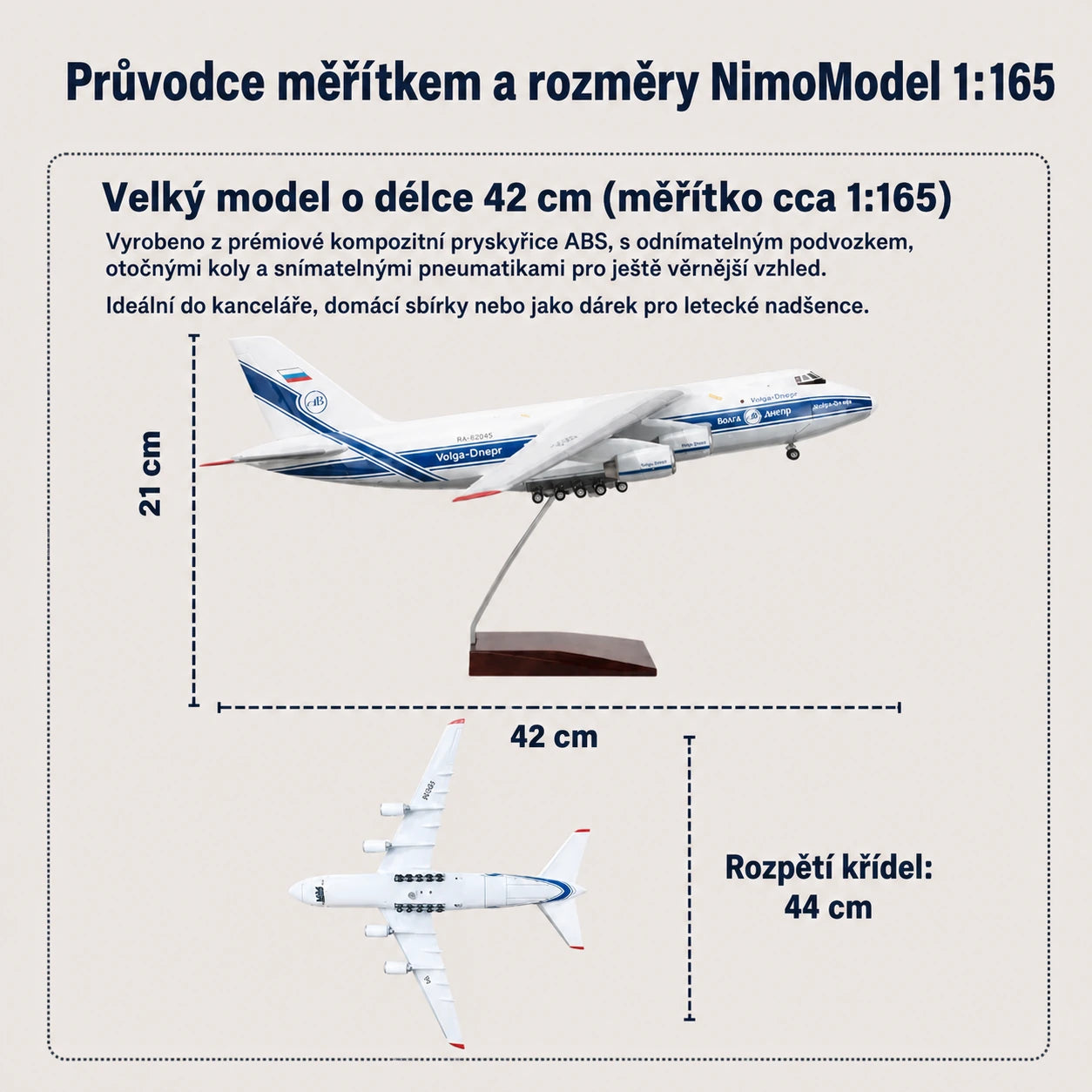 Model Antonov An-124 Ruslan v měřítku 1:165