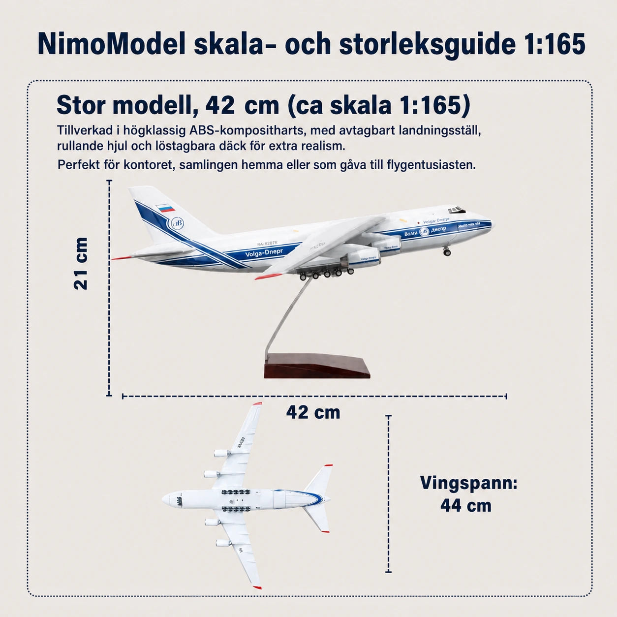 Modell av Antonov An-124 Ruslan i skala 1:165