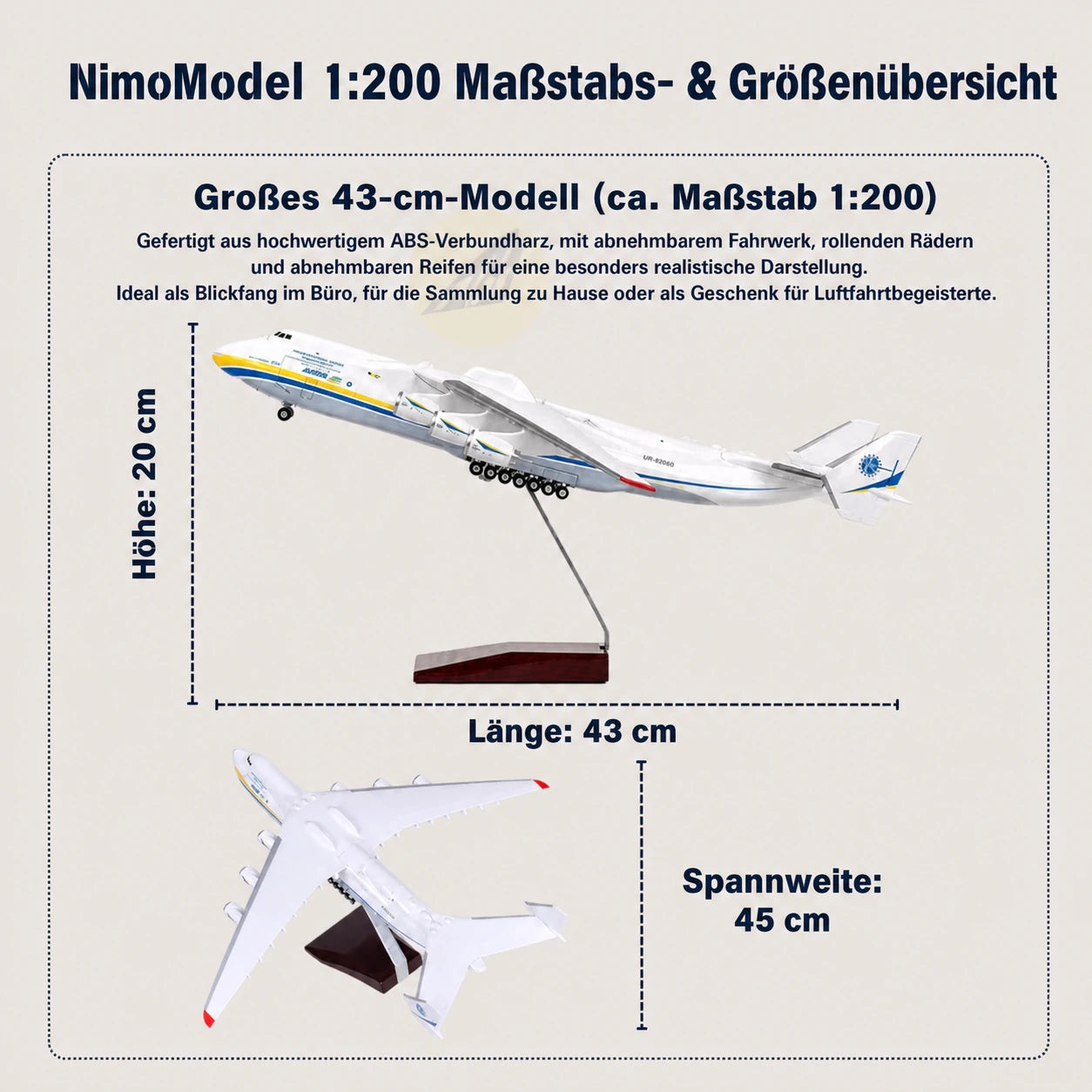 Antonov An-225 Mriya Modell im Maßstab 1:200