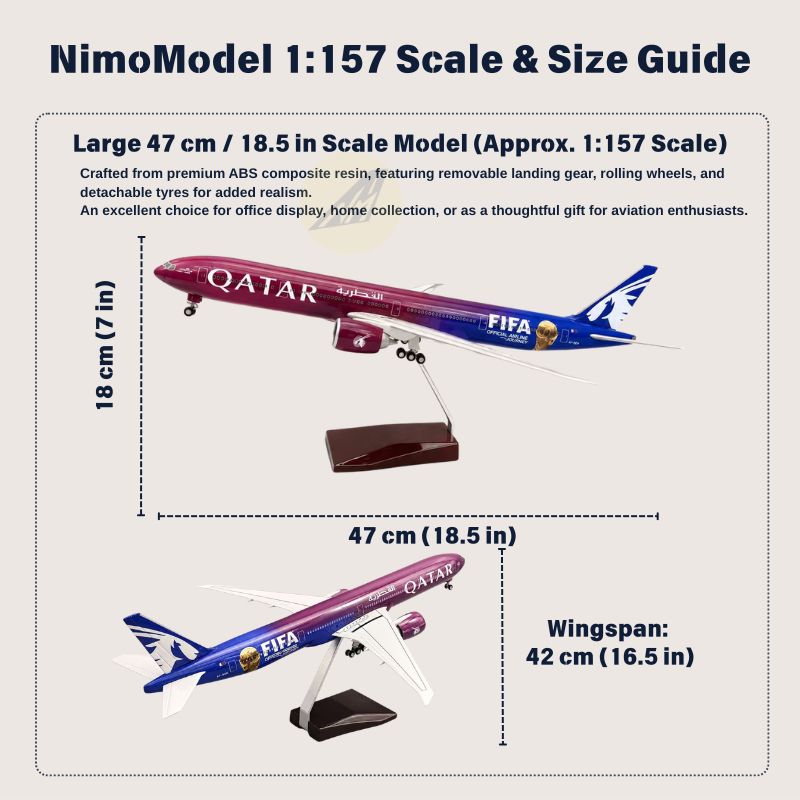 Qatar Airways Boeing 777 FIFA World Cup Edition 2026 1:157 Scale Model
