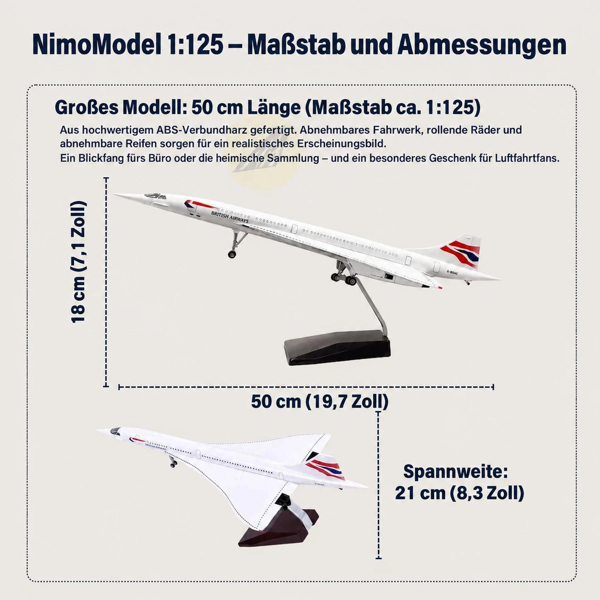 British Airways Concorde Modell im Maßstab 1:125
