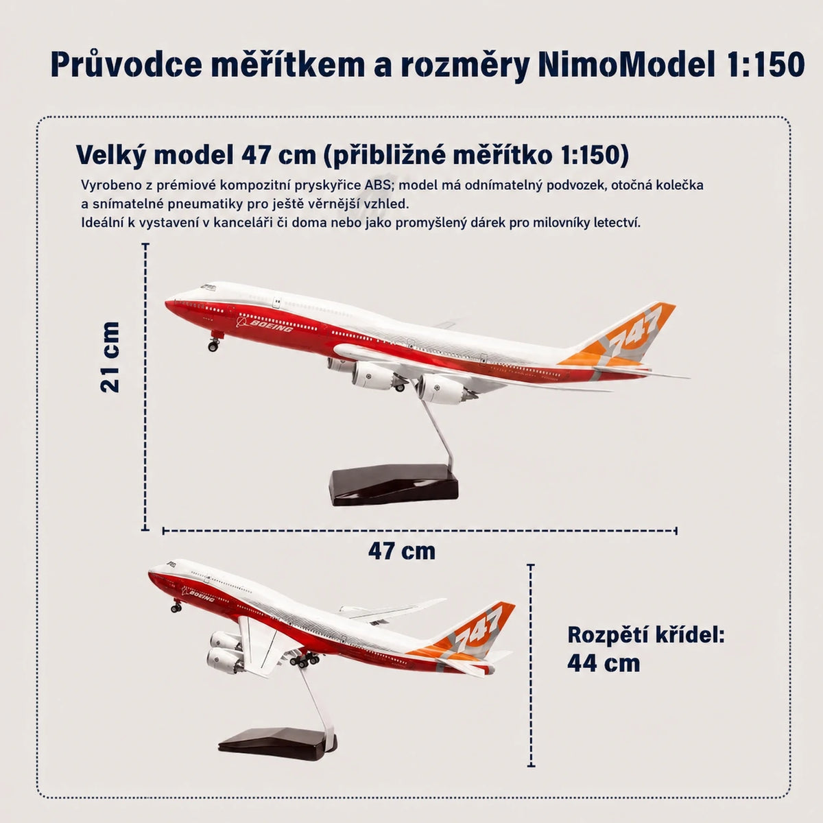 Model Prototyp Boeing 747-8 Intercontinental v měřítku 1:150