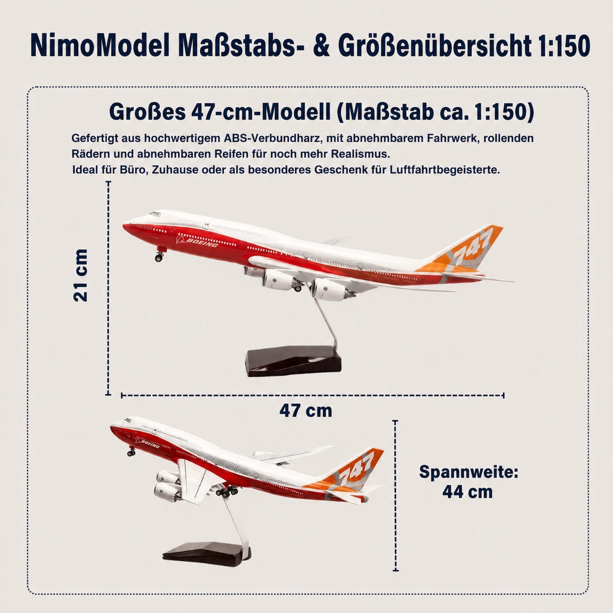 Boeing 747-8 Intercontinental Prototyp – Modell im Maßstab 1:150