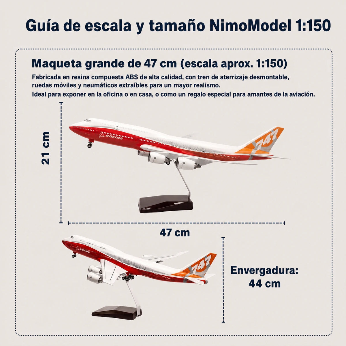Maqueta Prototipo del Boeing 747-8 Intercontinental a escala 1:150