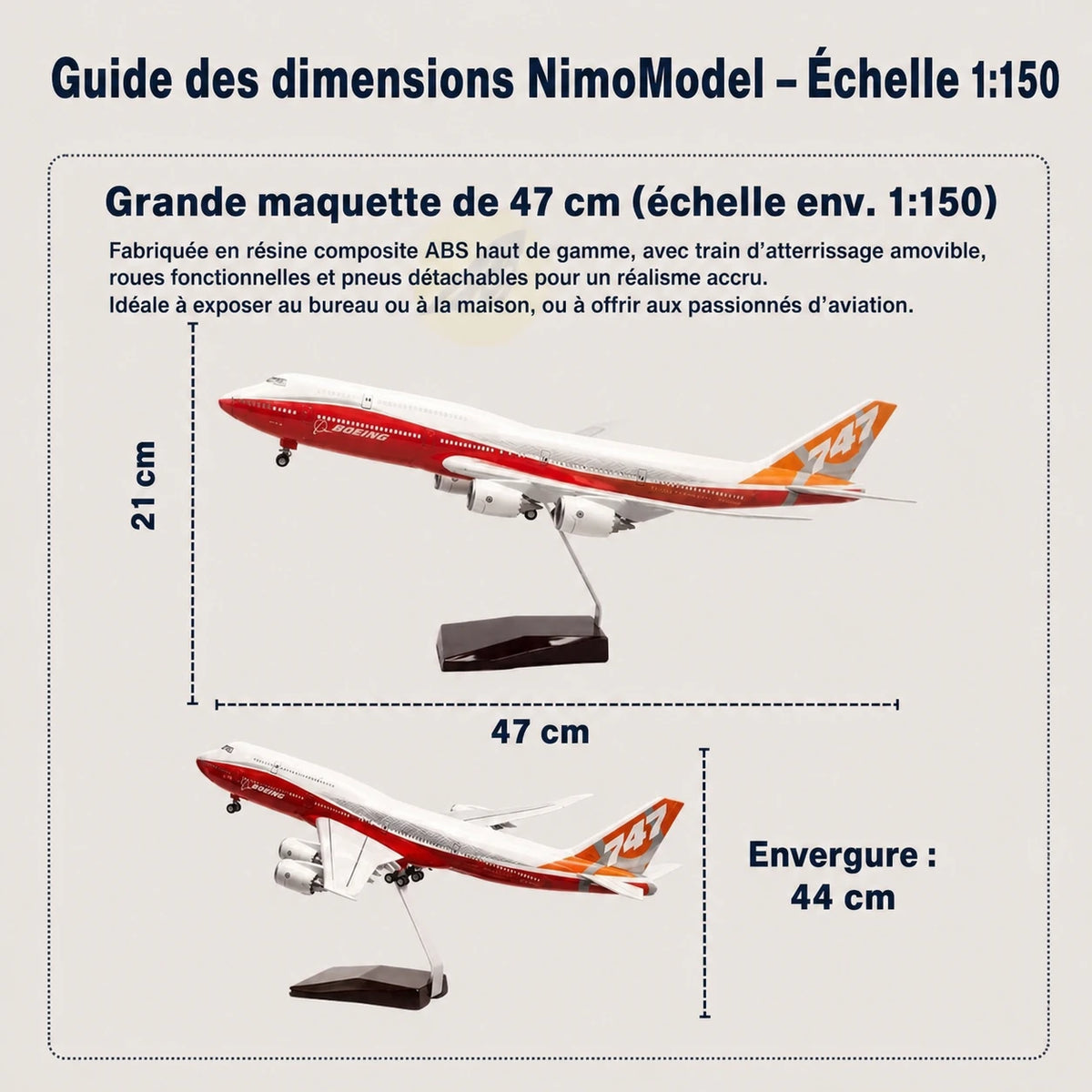 Maquette Prototype du Boeing 747-8 Intercontinental à l’échelle 1:150