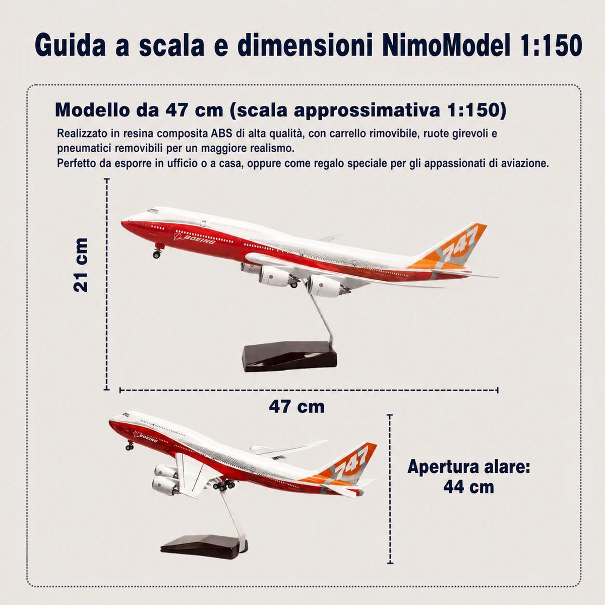 Modellino Prototipo Boeing 747-8 Intercontinental in scala 1:150