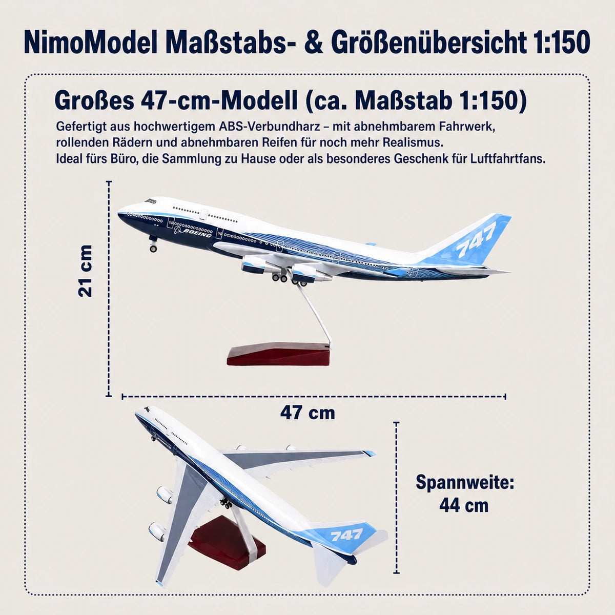 Boeing 747 Prototyp – Modell im Maßstab 1:150