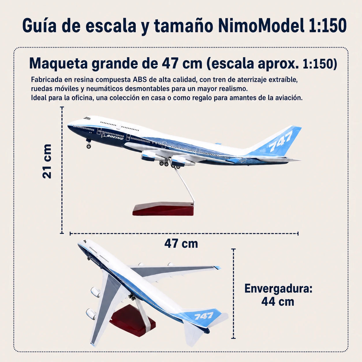 Maqueta Prototipo del Boeing 747 a escala 1:150