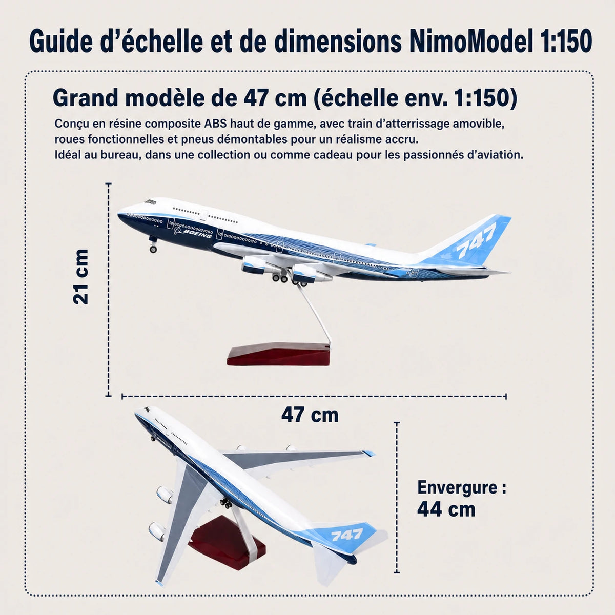 Maquette Prototype du Boeing 747 à l’échelle 1:150