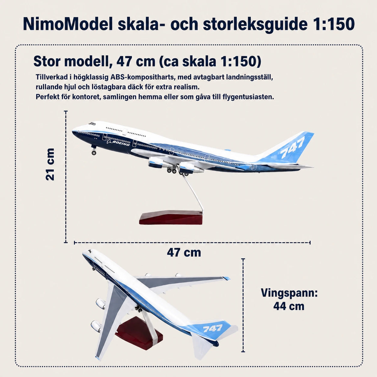 Modell av Prototyp av Boeing 747 i skala 1:150