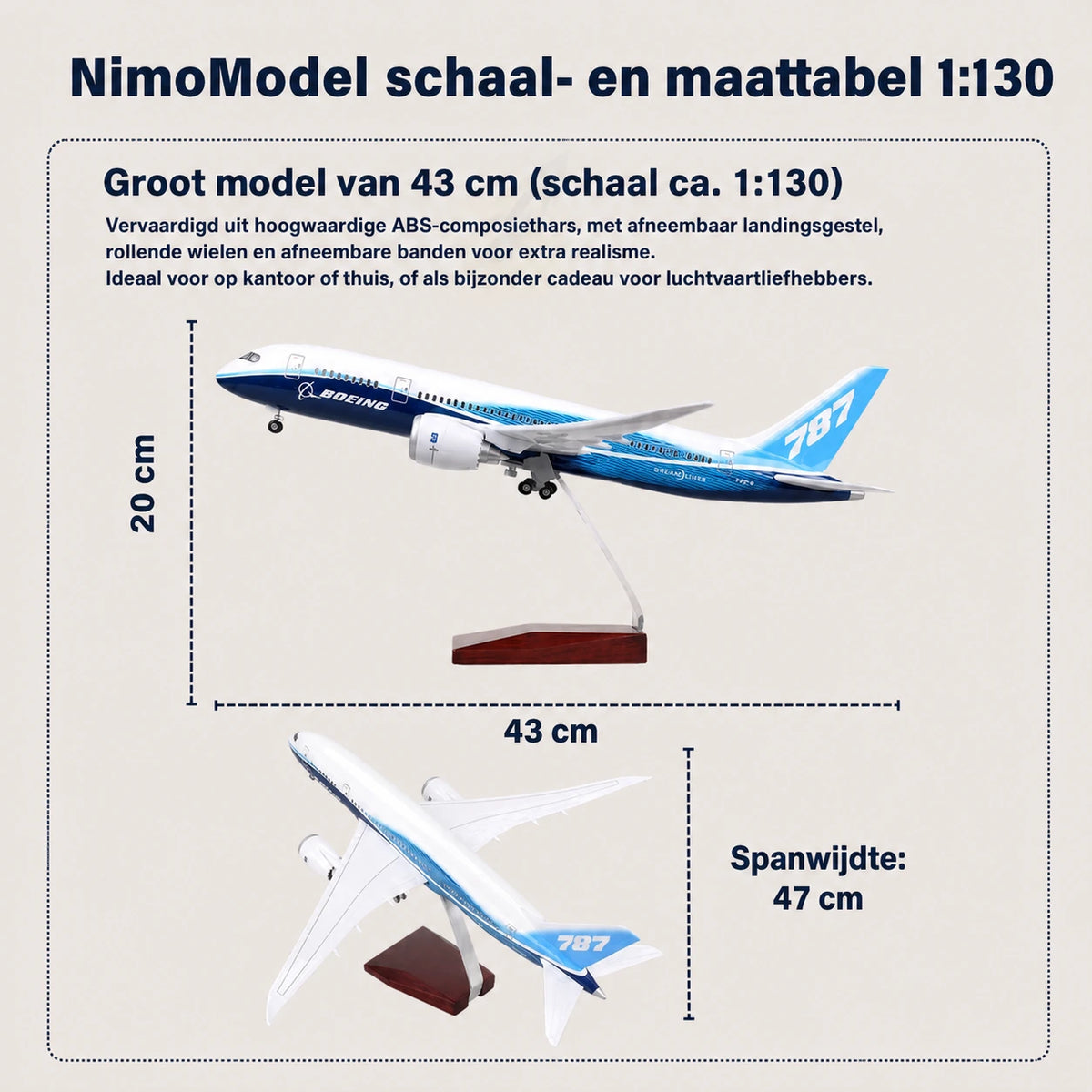 Schaalmodel Prototype Boeing 787 Dreamliner 1:130