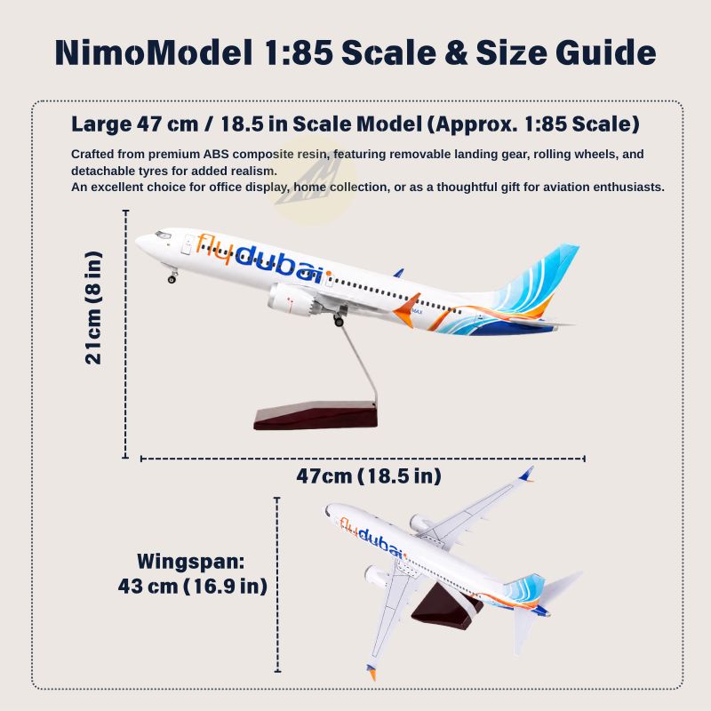 Flydubai Boeing 737 1:85 Scale Model