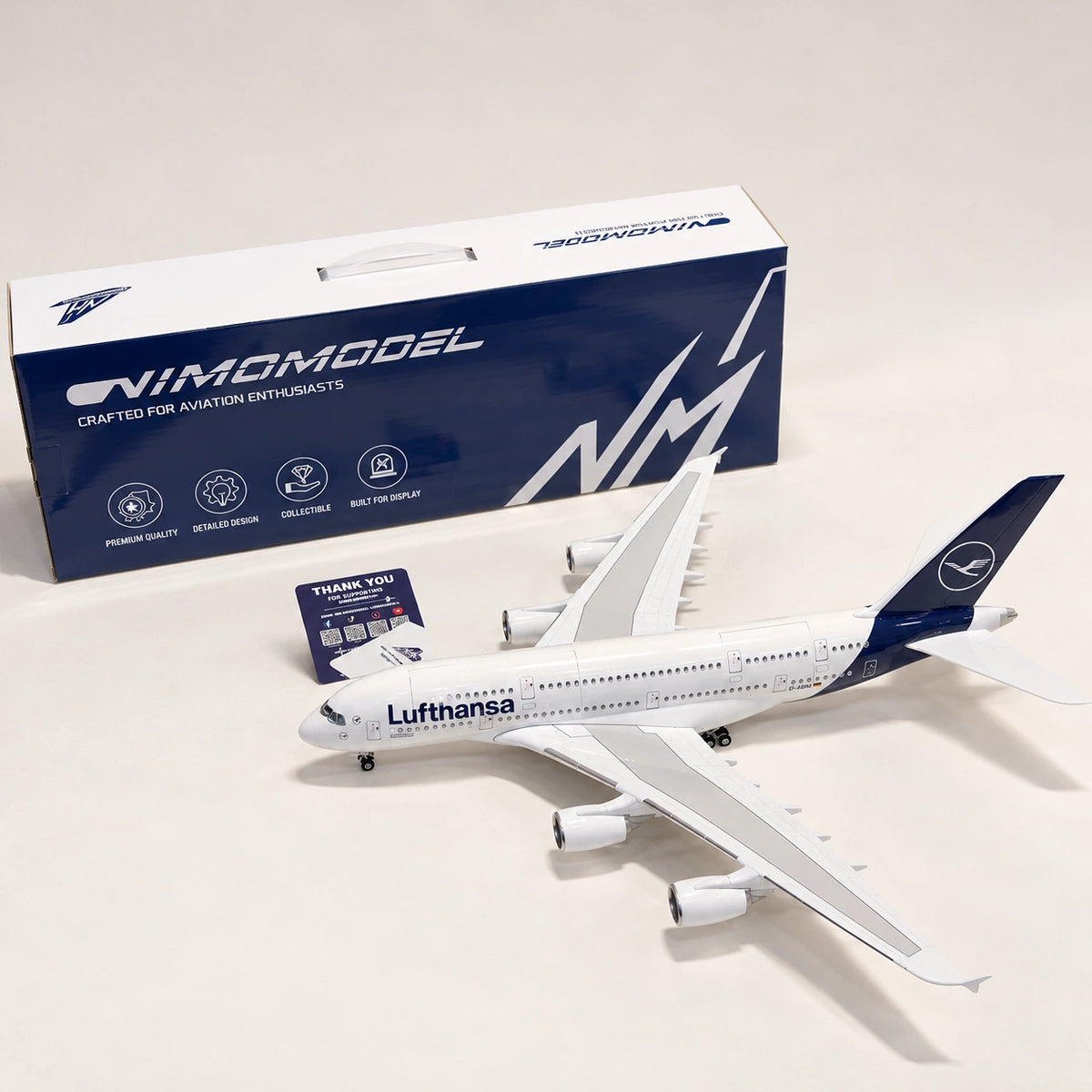 Model Lufthansa Airbus A380 dengan Corak Baharu Skala 1:160