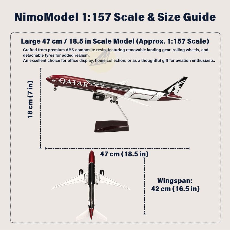 Qatar Airways Boeing 777 1:135 Scale Model