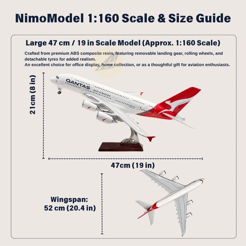 Qantas Airbus A380 1:160 Scale Model