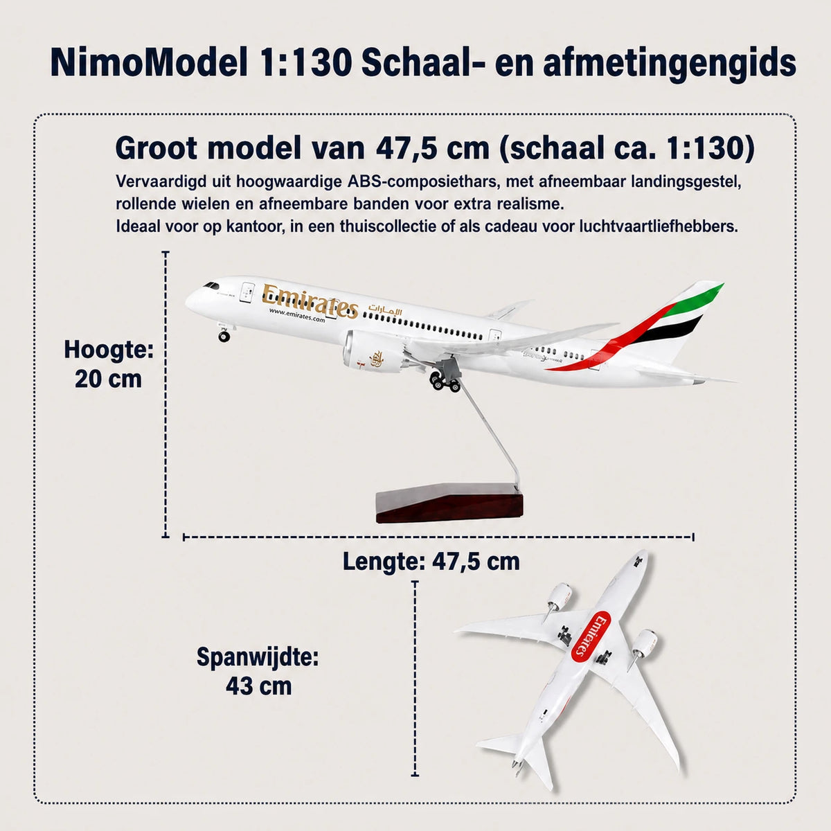 Emirates Boeing 787 schaalmodel 1:130