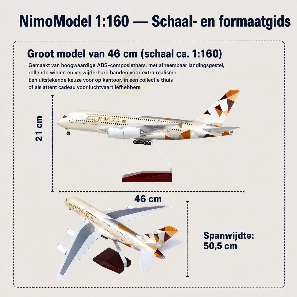 Etihad Airways Airbus A380 schaalmodel 1:160