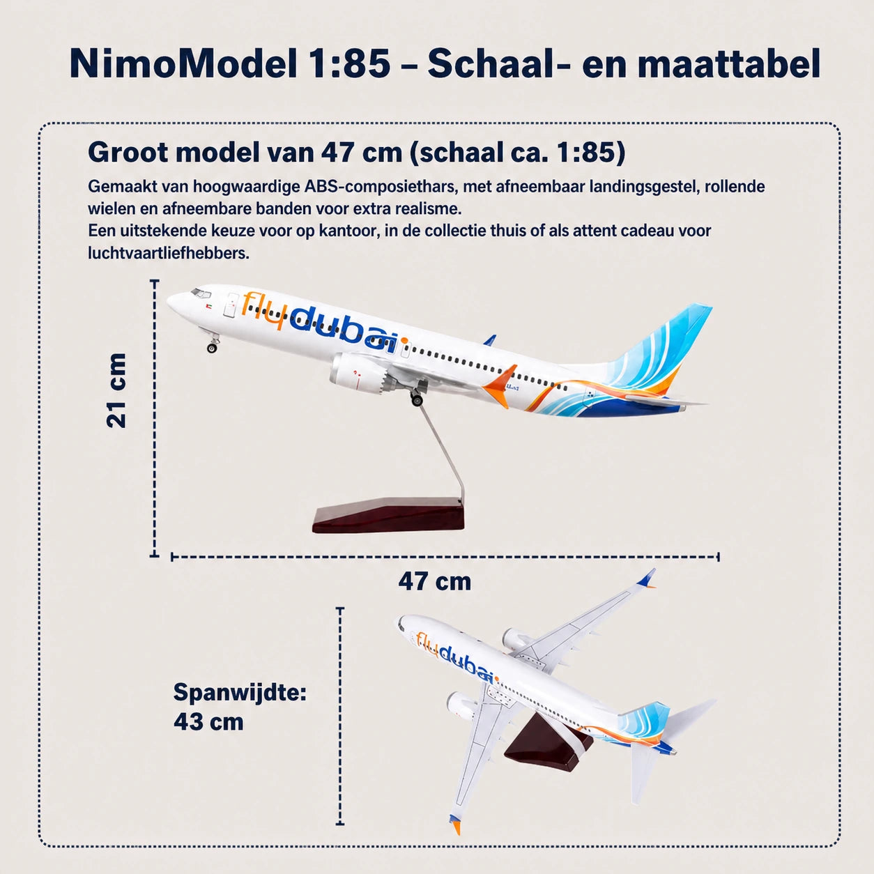 flydubai Boeing 737 schaalmodel 1:85