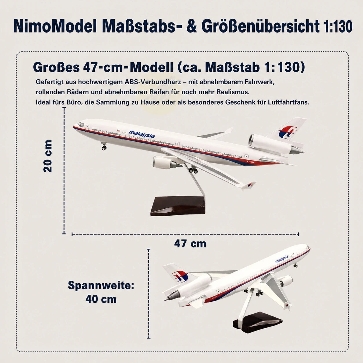FedEx McDonnell Douglas MD-11 Modell im Maßstab 1:130