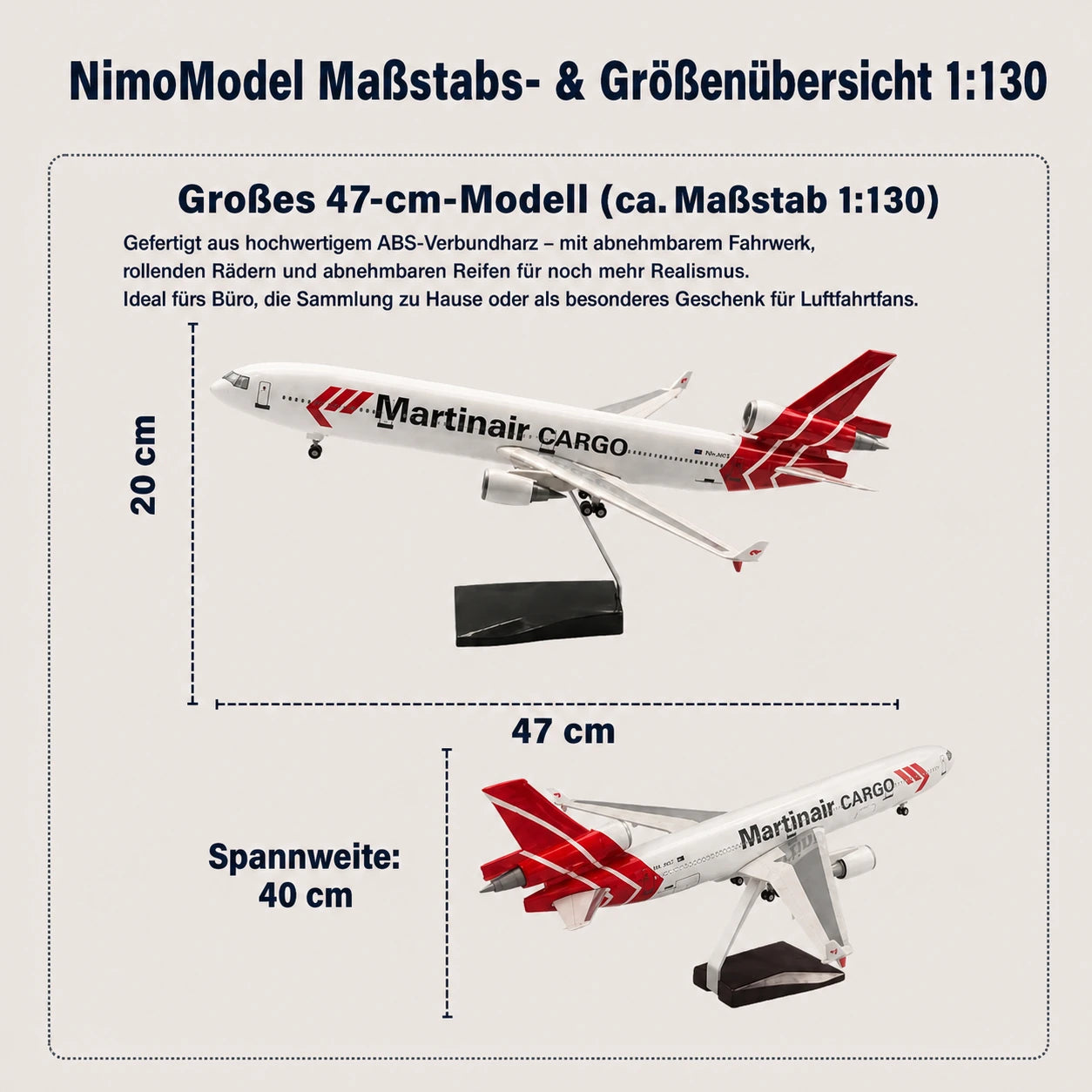FedEx McDonnell Douglas MD-11 Modell im Maßstab 1:130