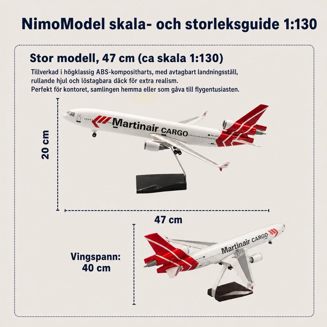 FedEx McDonnell Douglas MD-11-modell i skala 1:130