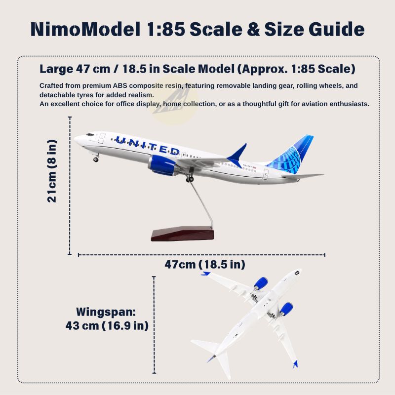 United Airlines Boeing 737 1:85 Scale Model