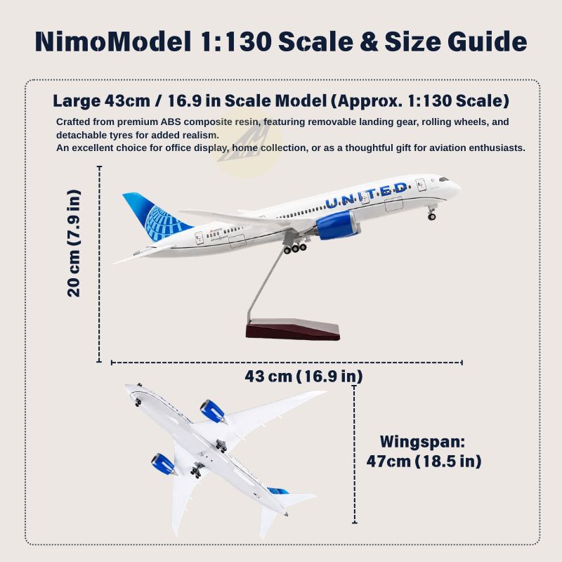 United Airlines Boeing 787 Dreamliner 1:130 Scale Model