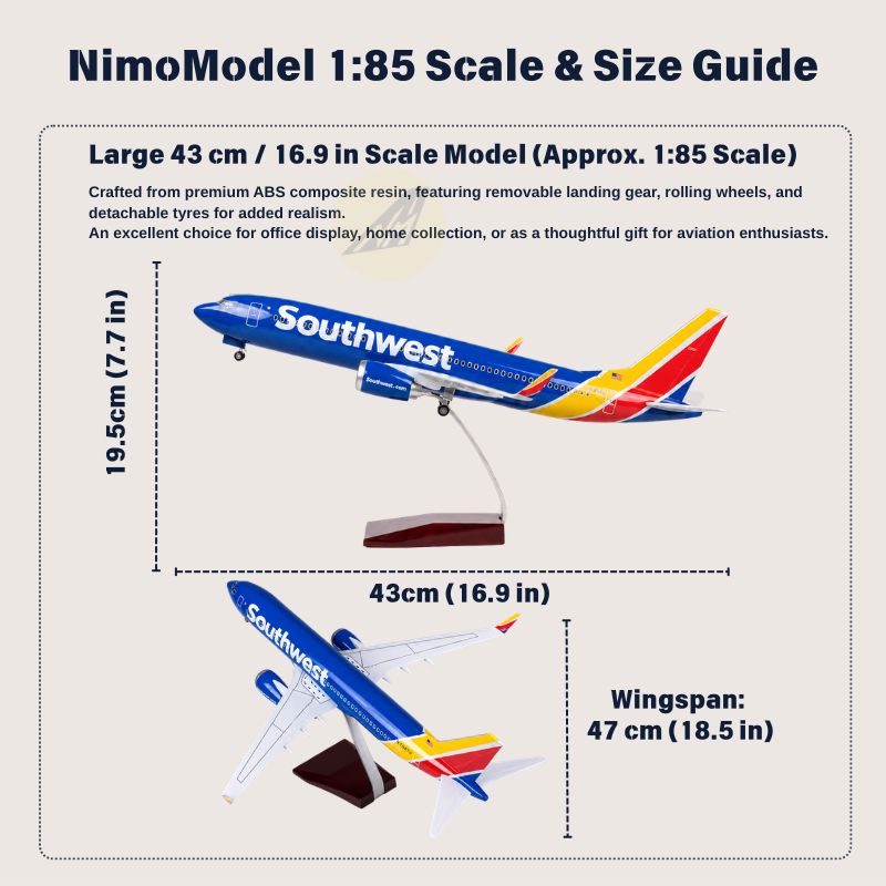 Southwest Airlines Boeing 737 1:85 Scale Model