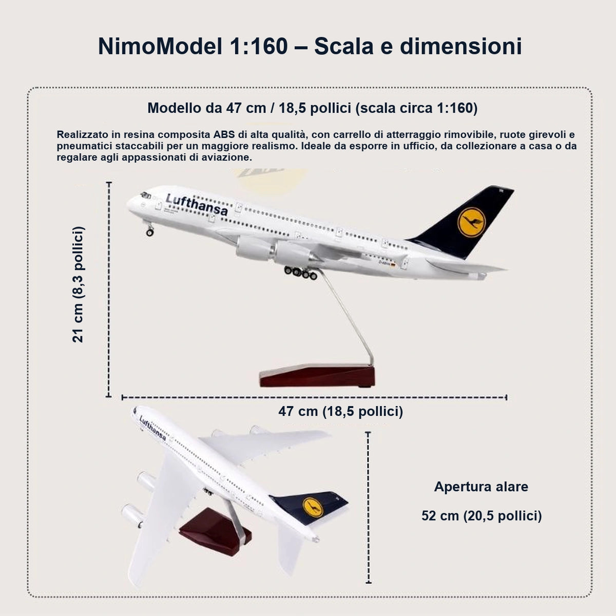 Guida alle dimensioni e alle caratteristiche del prodotto
