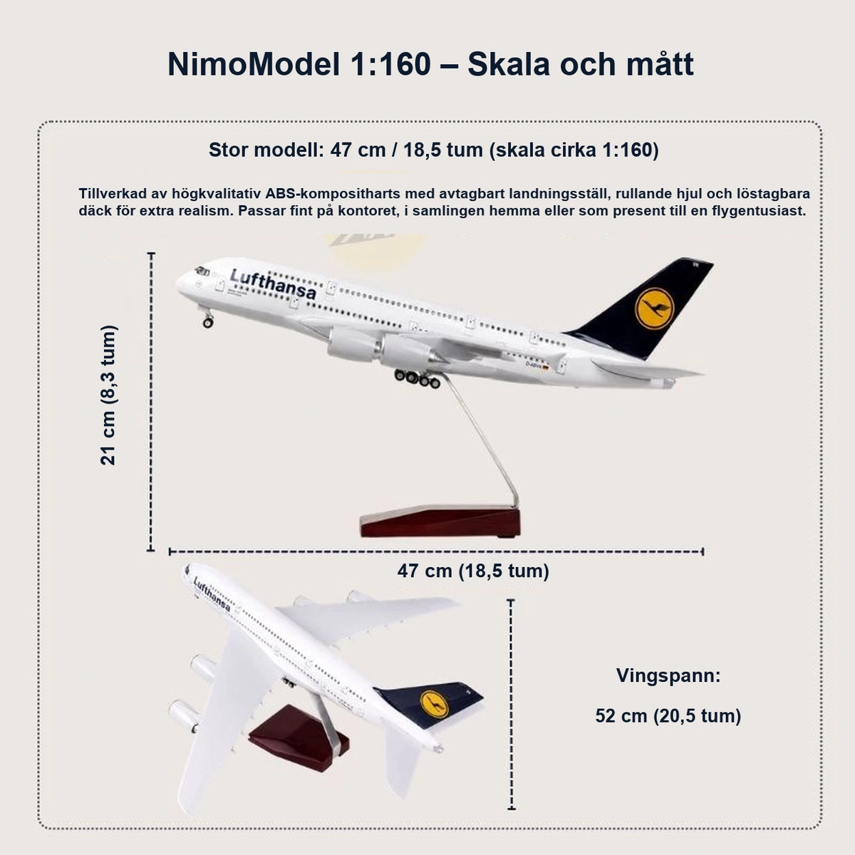 Guide till produktens mått och egenskaper