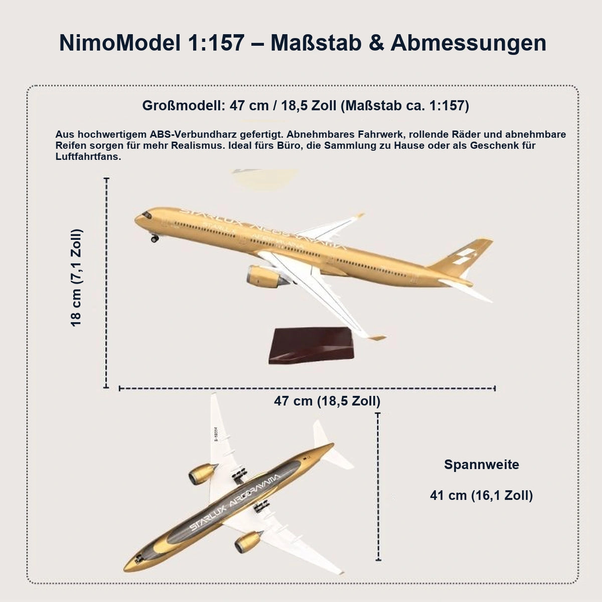Informationen zu Produktmaßen und Funktionen