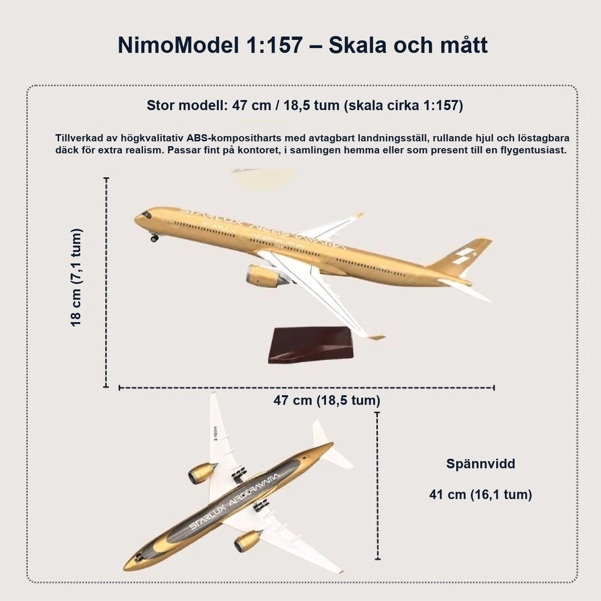 Guide till produktens mått och egenskaper