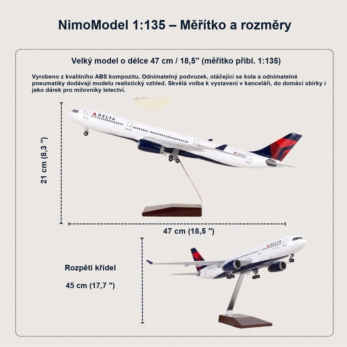 Průvodce rozměry a vlastnostmi produktu