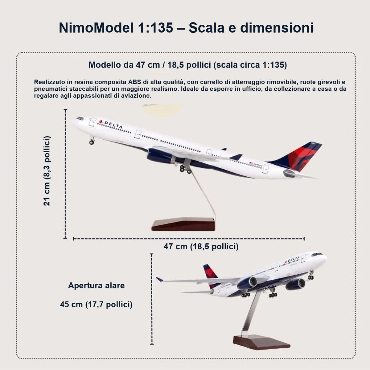Guida alle dimensioni e alle caratteristiche del prodotto