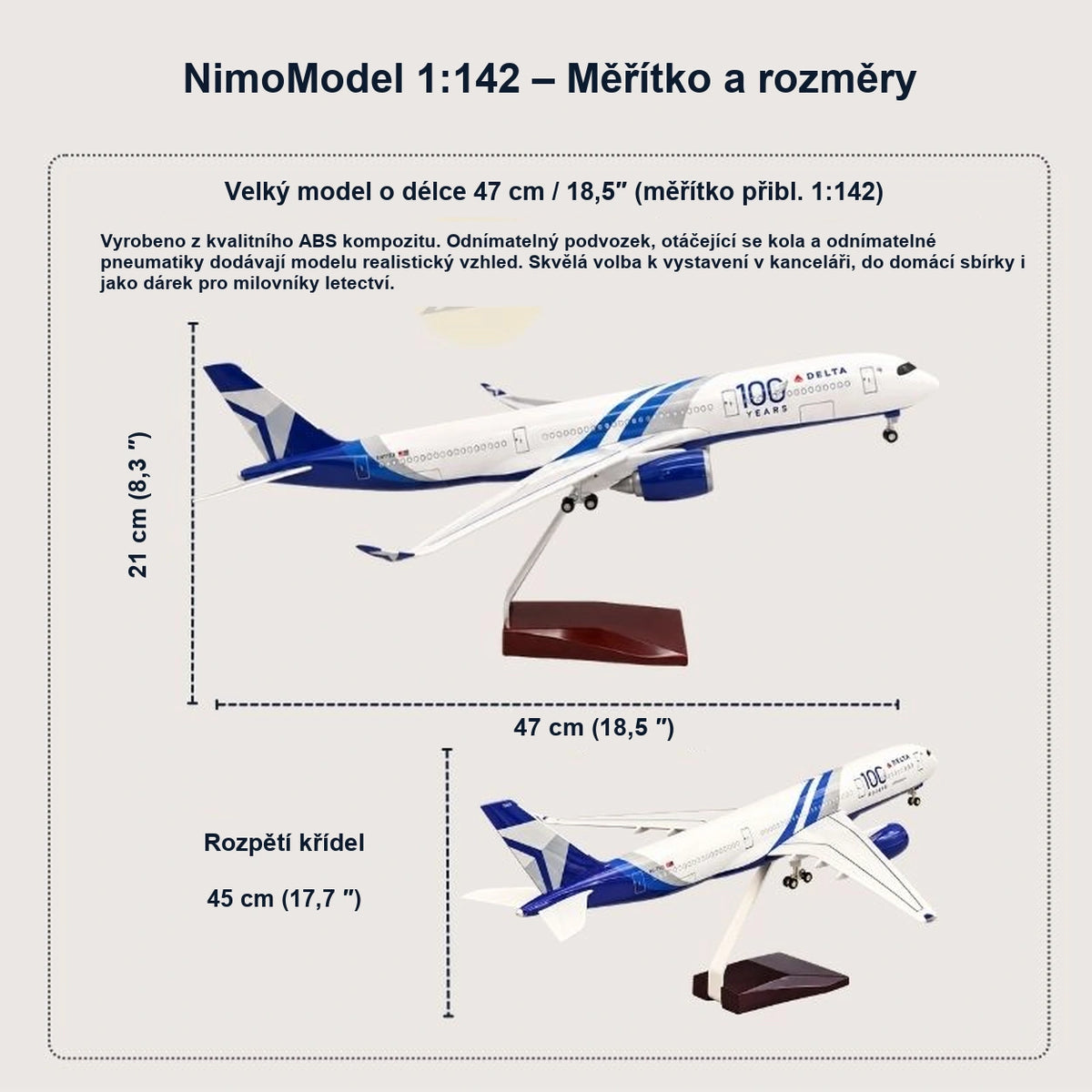 Průvodce rozměry a vlastnostmi produktu