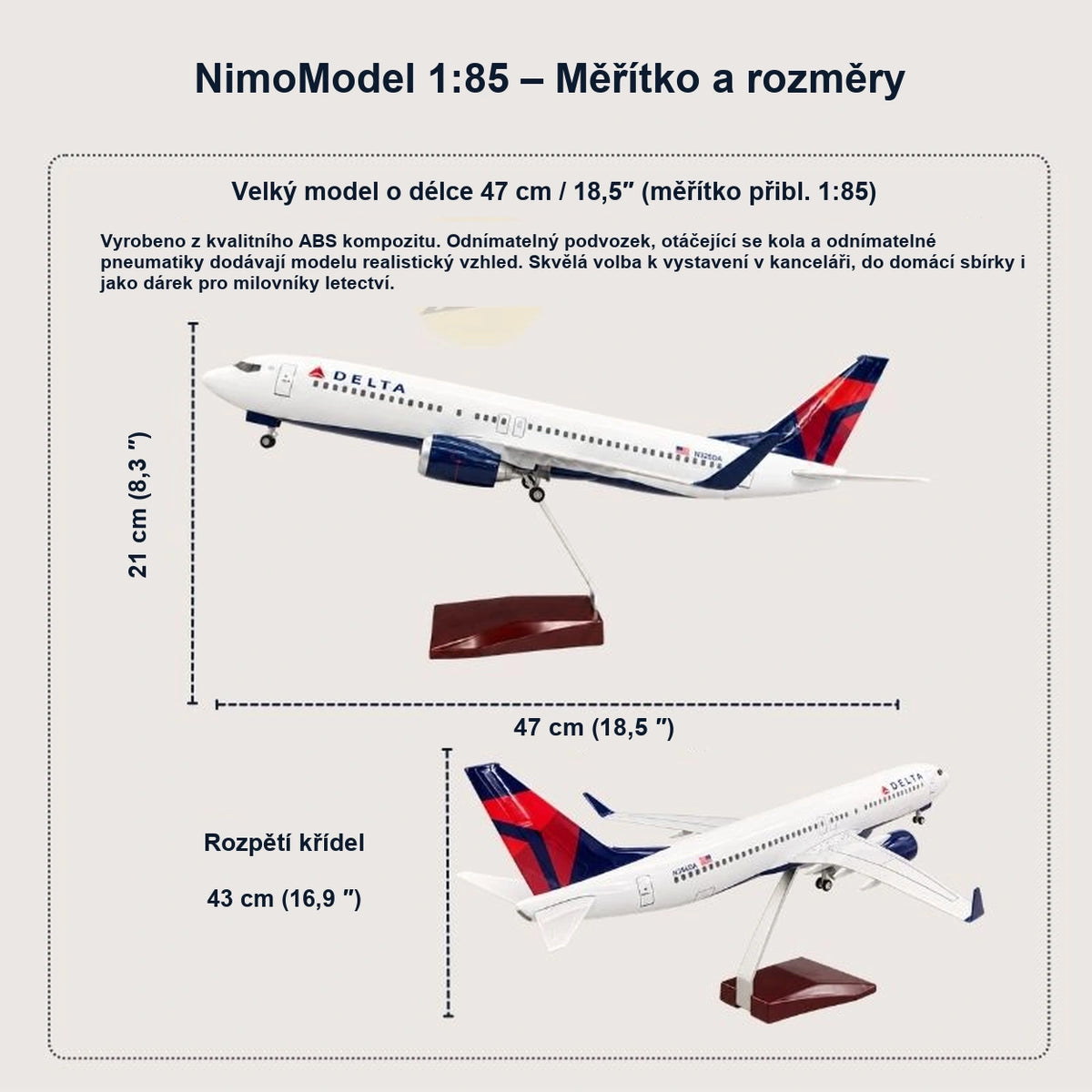 Průvodce rozměry a vlastnostmi produktu