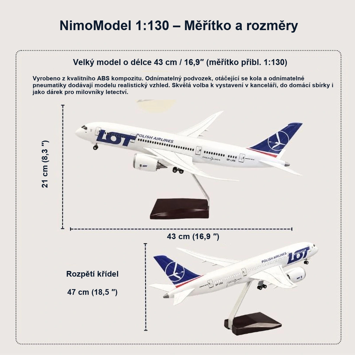 Průvodce rozměry a vlastnostmi produktu
