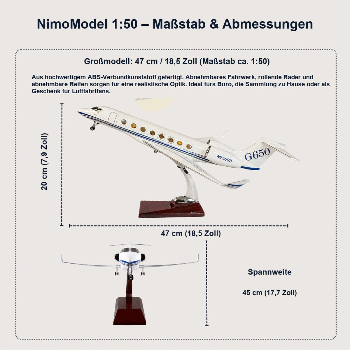 Gulfstream G650 Modell im Maßstab 1:50