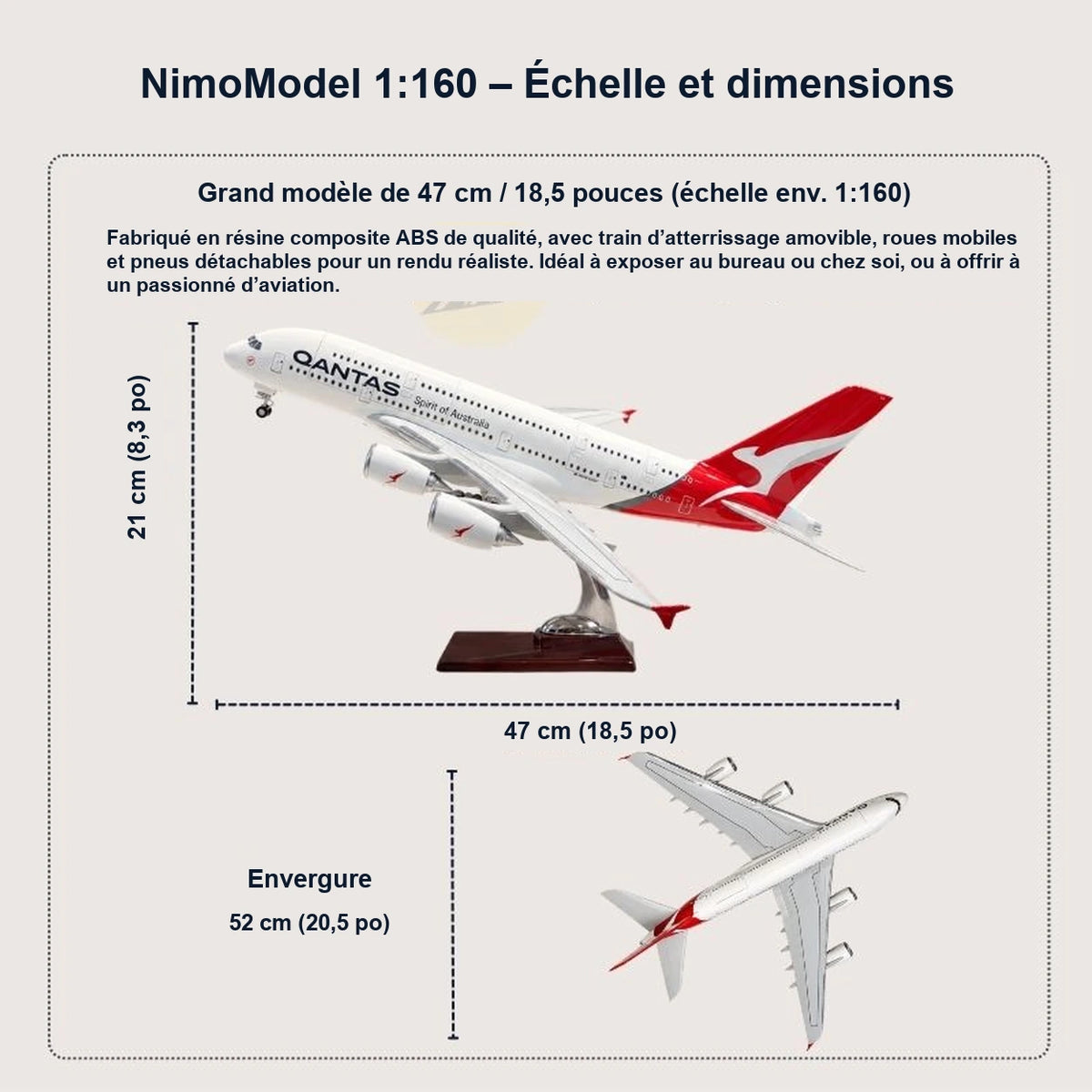 Guide des dimensions et caractéristiques du produit