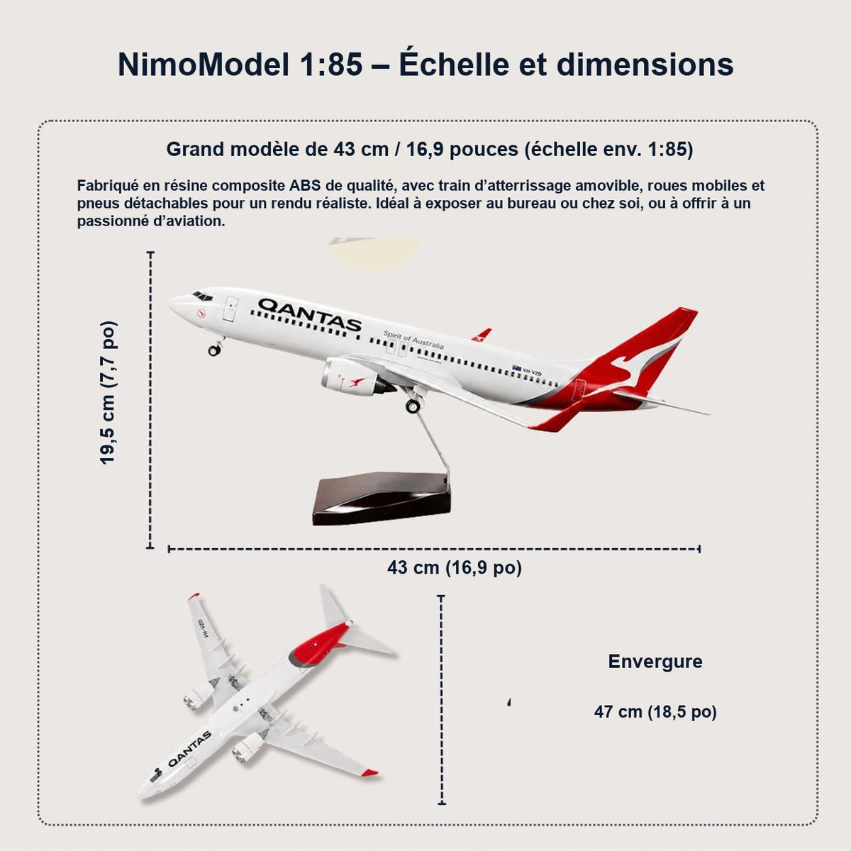 Guide des dimensions et caractéristiques du produit