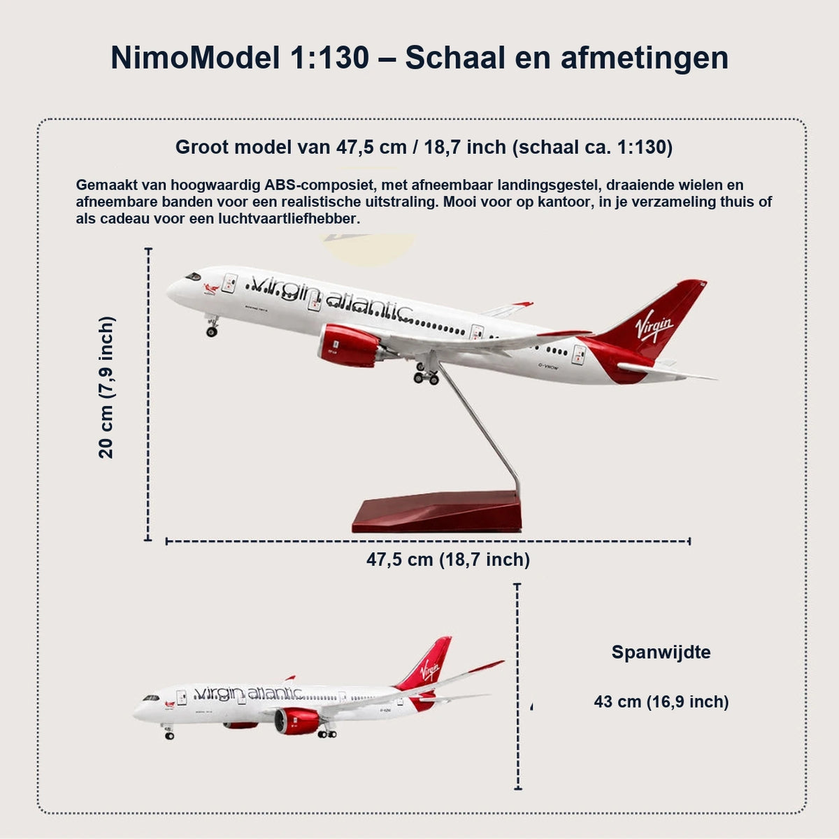 Virgin Atlantic Boeing 787-9 Dreamliner schaalmodel 1:130