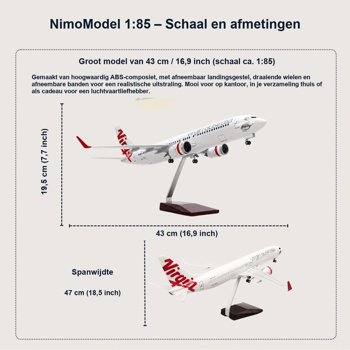 Virgin Australia Boeing 737-800 schaalmodel 1:85