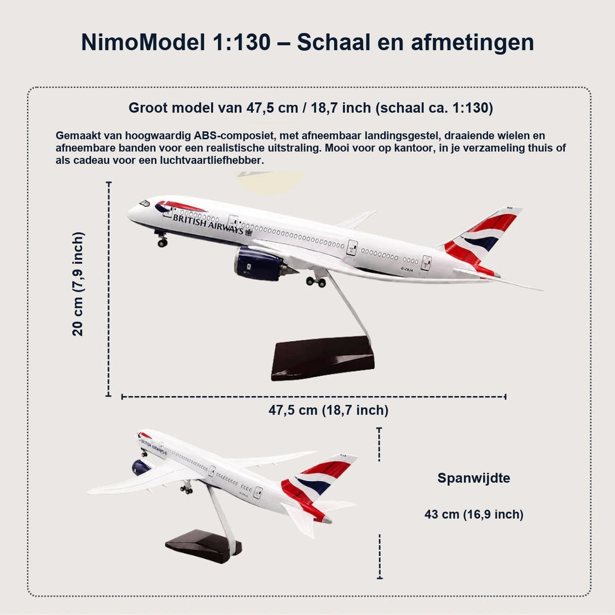 British Airways Boeing 787-9 schaalmodel 1:130