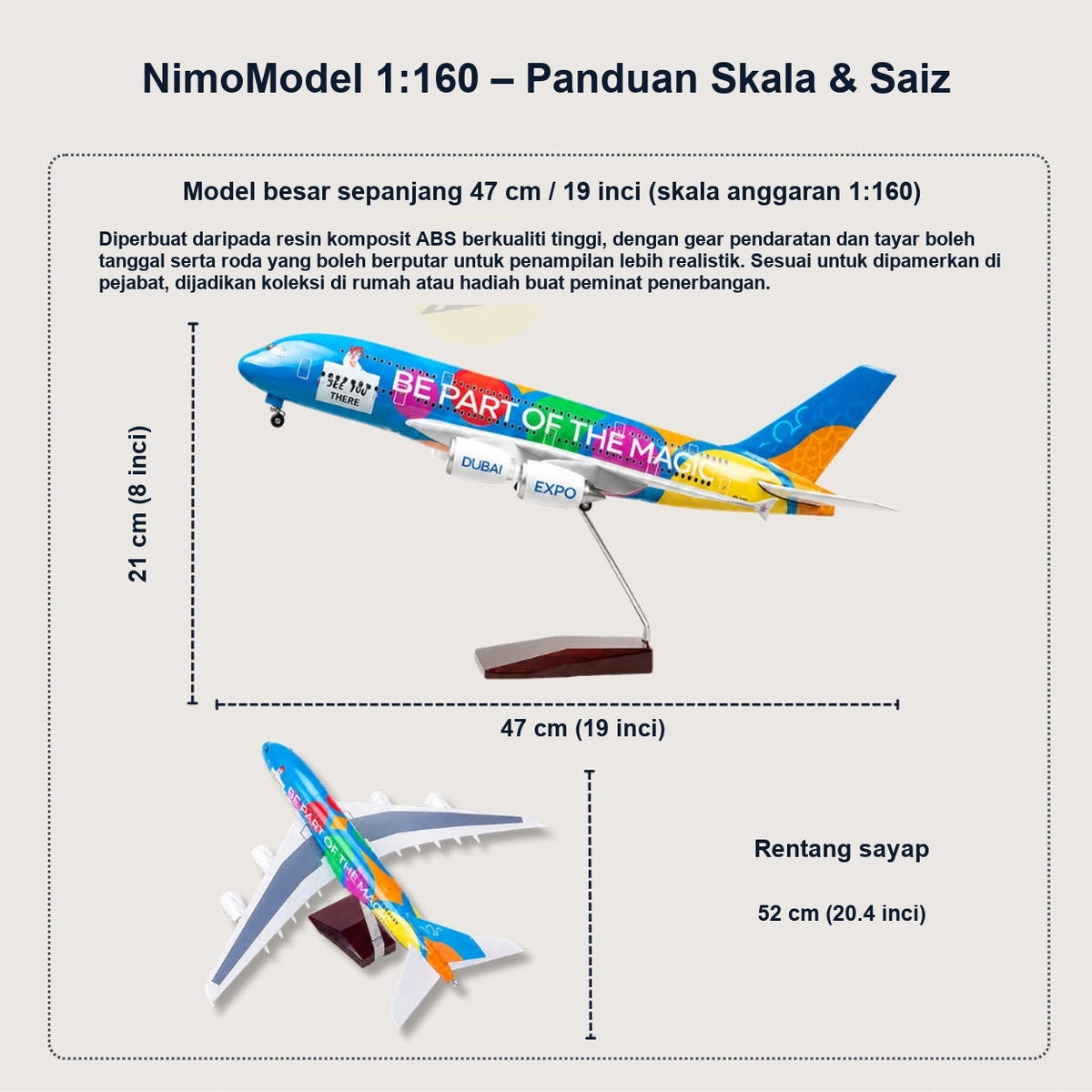 Model Emirates Airbus A380 “Be Part of the Magic” Skala 1:160