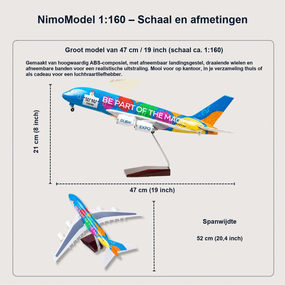 Schaalmodel Emirates Airbus A380 “Be Part of the Magic” 1:160